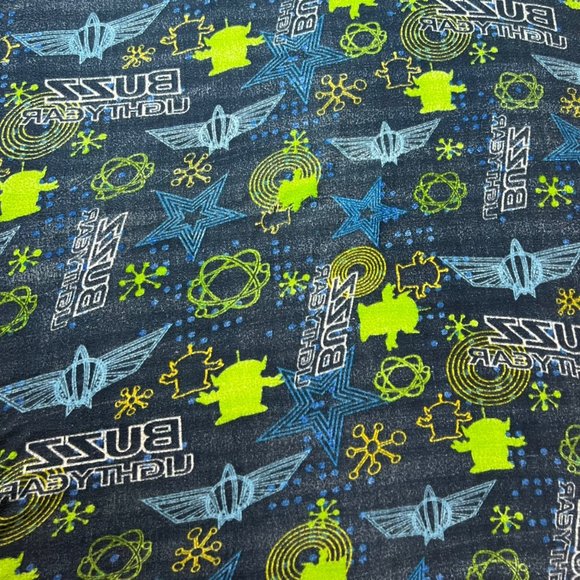 Northwest Buzz Lightyear and Alien Fleece Blanket Throw Blue Green Space Alien - Picture 5 of 9